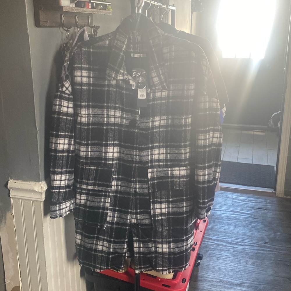 Fashio nova oversized plaid shacket